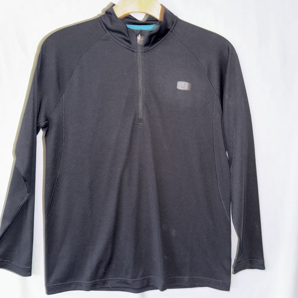 Pullover‎ 1/4 Zip M Performance Stretch Athletic Fit Black Moisture Wicking